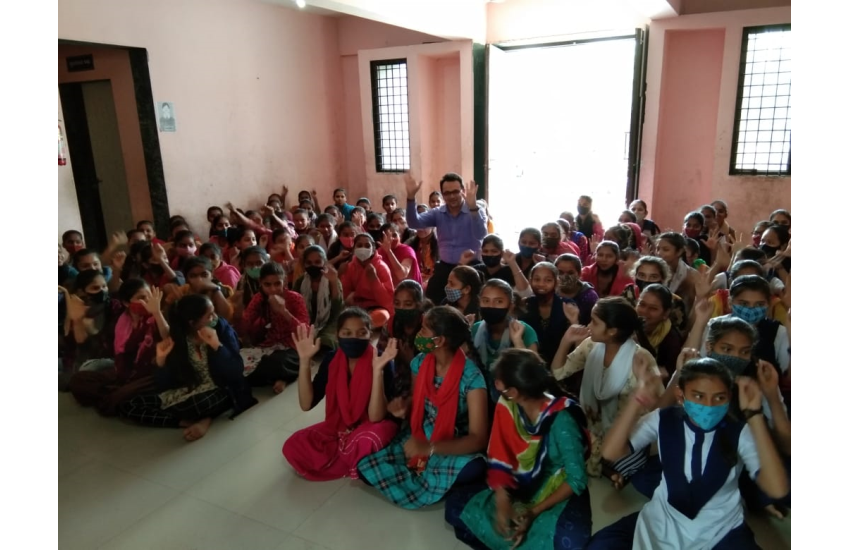 Bankers Group Celebrate Internationl Womens Day-2022 with 200 Cute Girls of Adarsh Nivasi School