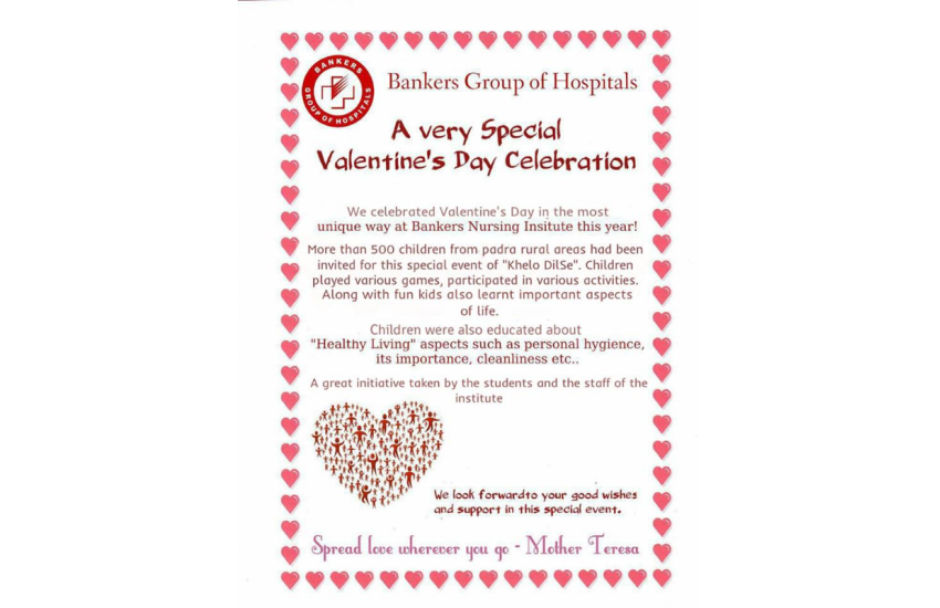 Celebration of Valentines Day in the most unique way at Bankers Nursing school khelo dil se