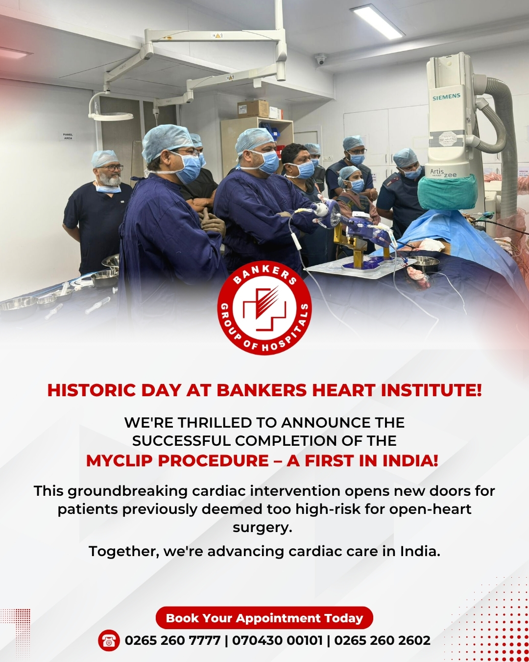 We are overjoyed to share truly historic news from Bankers Heart Institute!