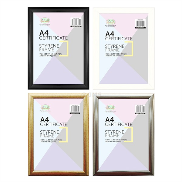 [Box of 24] A4 Certificate Photo Picture Frame STYRENE Wall Mountable Easel Back Table Top Display Home Office
