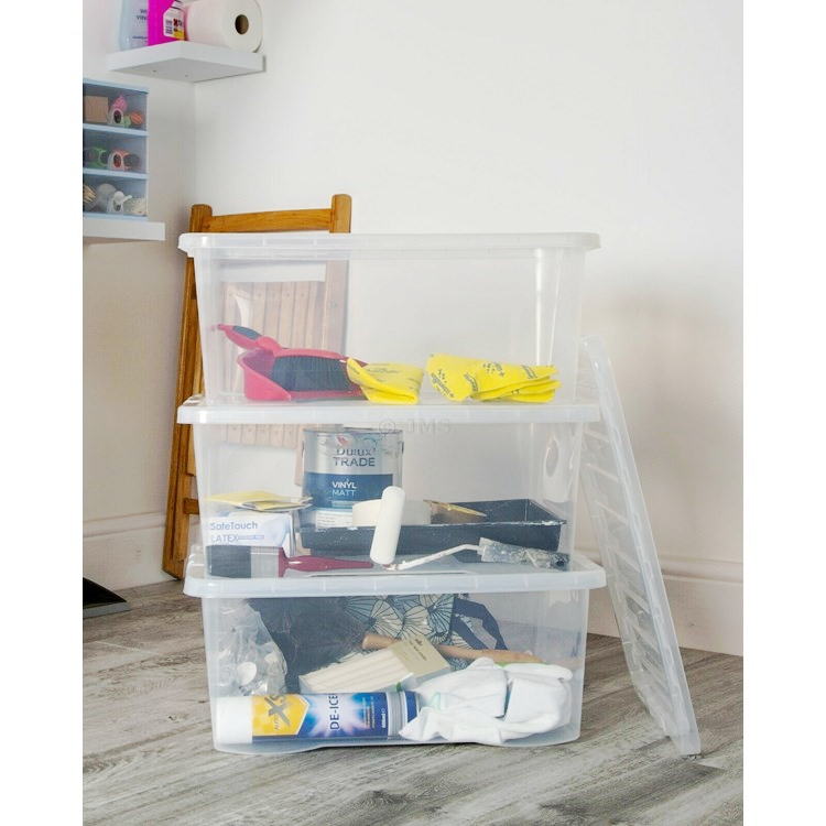 Plastic Storage Boxes With Secure Clip on Lid