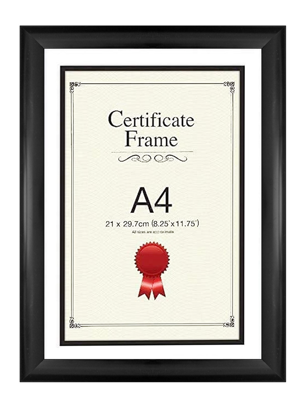 [Set of 96] A4 Black Certificate Frame GLASS Picture Frame Portrait or Landscape Display Home Office Decor