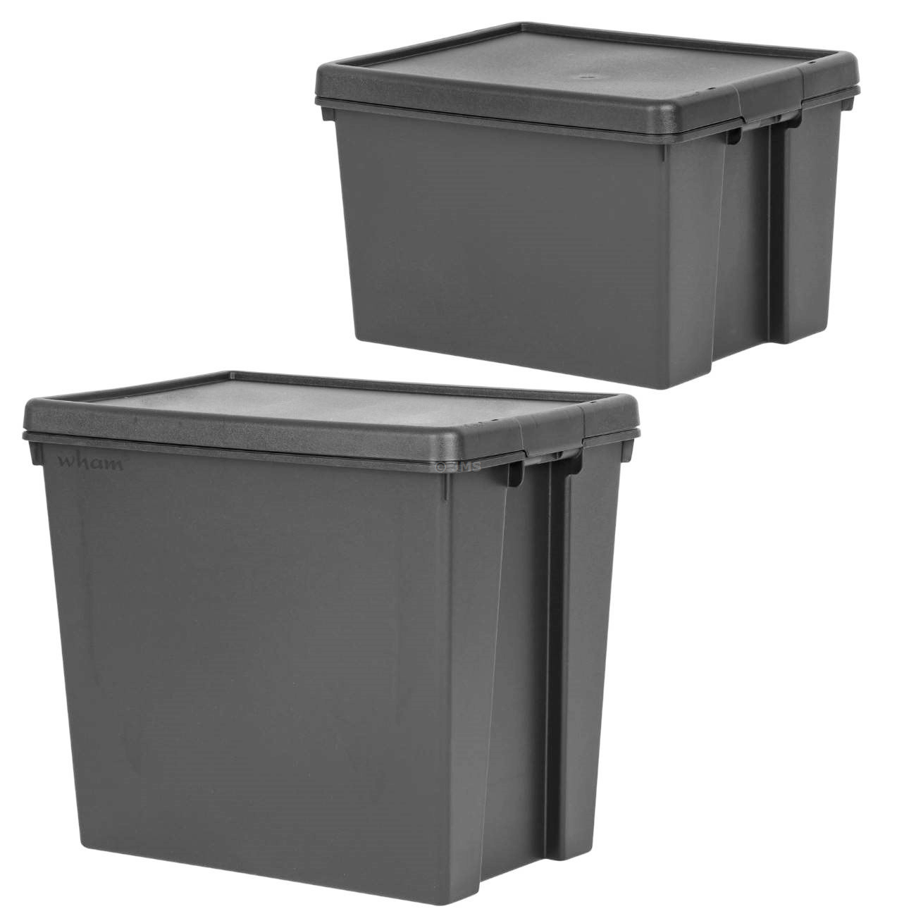 Black Storage Box with Lid Heavy Duty Container